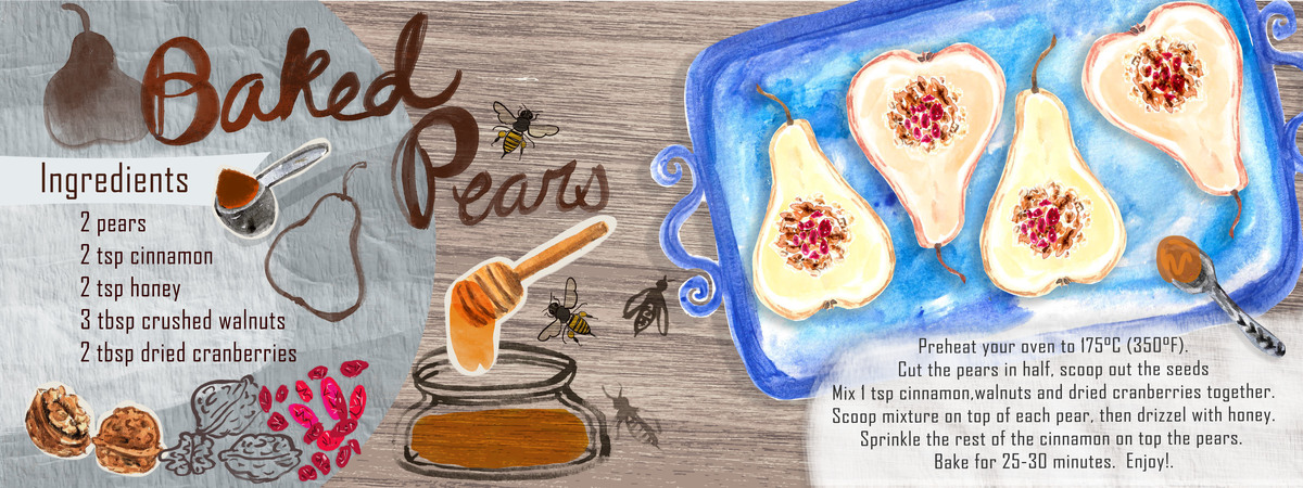 Baked Pears by Madiha Yearwood