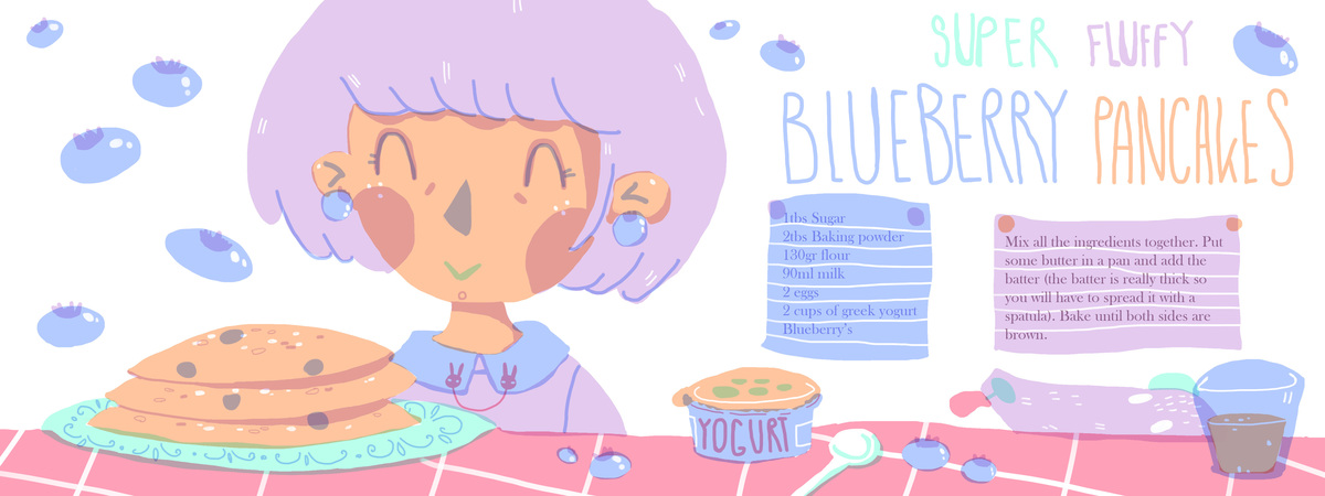 Super fluffy bleuberry pancakes by Nikita Van Den Bosch Superfluffyblueberrypancakes