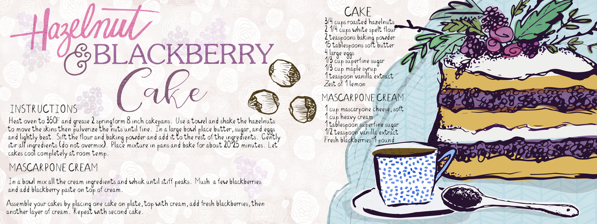 Hazelnut Blackberry Cake by Bridgett Stahlman