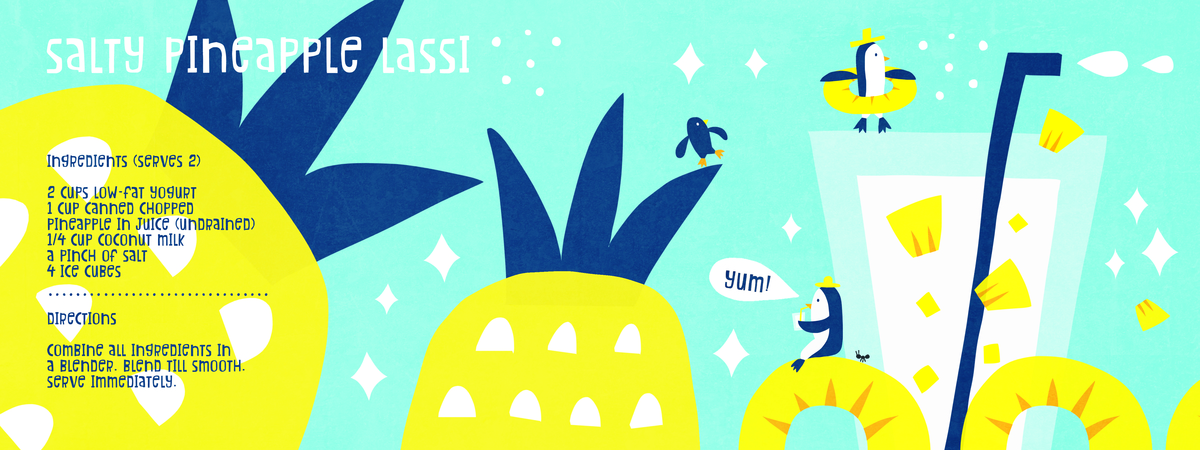 Salty Pineapple Lassi by AW Illustrations Pinapple lassi