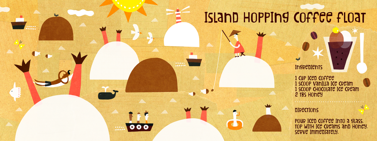 Island Hopping Coffee Float by AW Illustrations