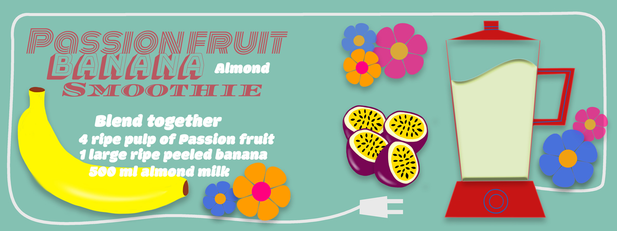 Passion Fruit Banana Almond Smoothie by Elaine Vitikainen