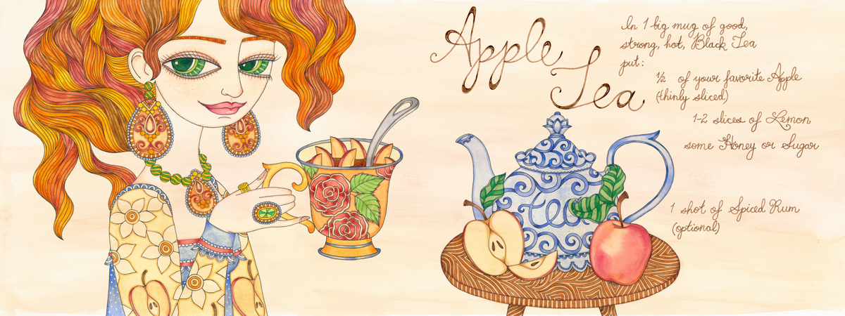Apple Tea by Mariya Paskovsky Illustration