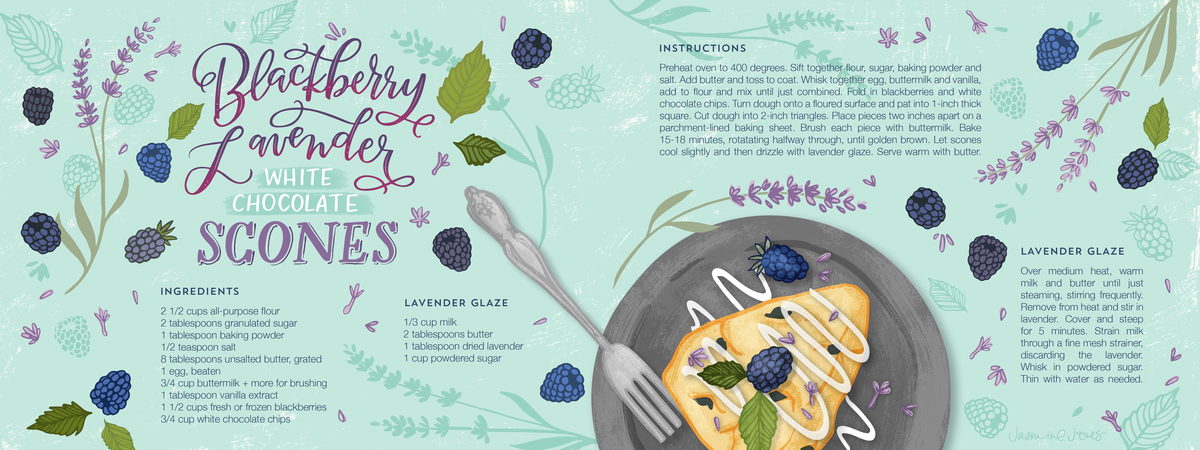Blackberry Lavender White Chocolate Scone by Jasmine Jones