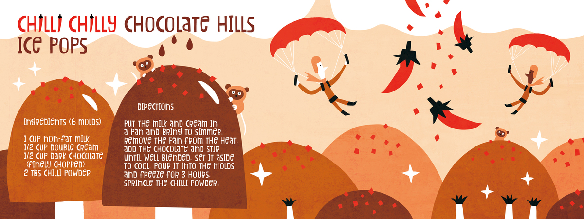 Chilli Chilly Chocolate Hills Ice Pops by AW Illustrations
