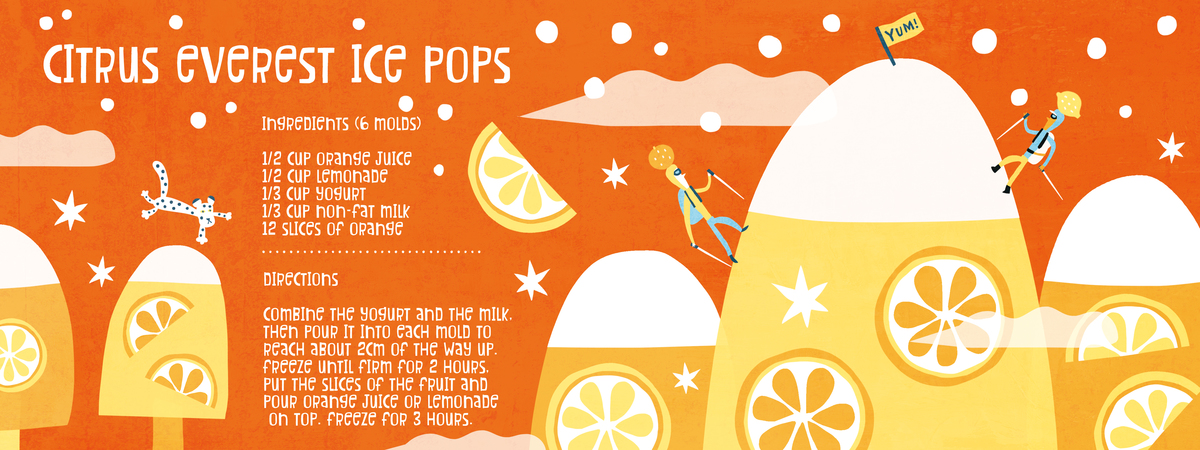 Citrus Everest Ice Pops by AW Illustrations