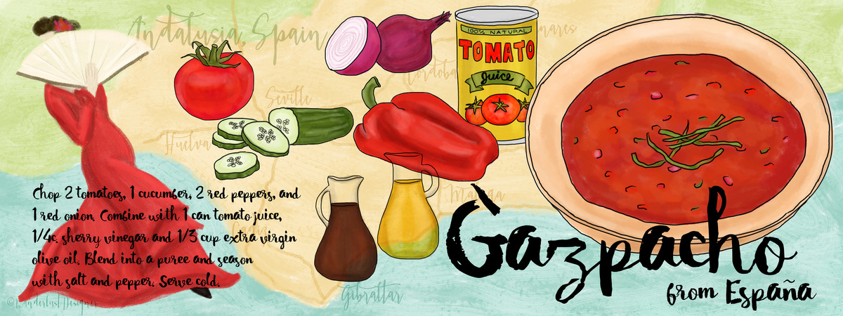 Gazpacho Soup from Andalusia, Spain by Betsy Beier Gazpachofromspainrecipebywanderlustdesigner tdac