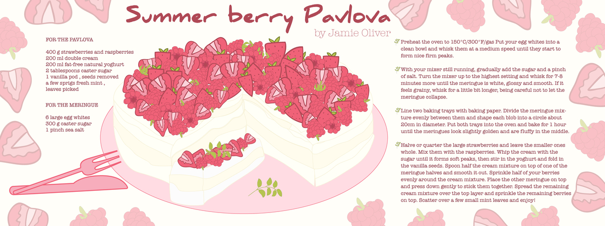 Summer Berry Pavlova by Lina Shafak