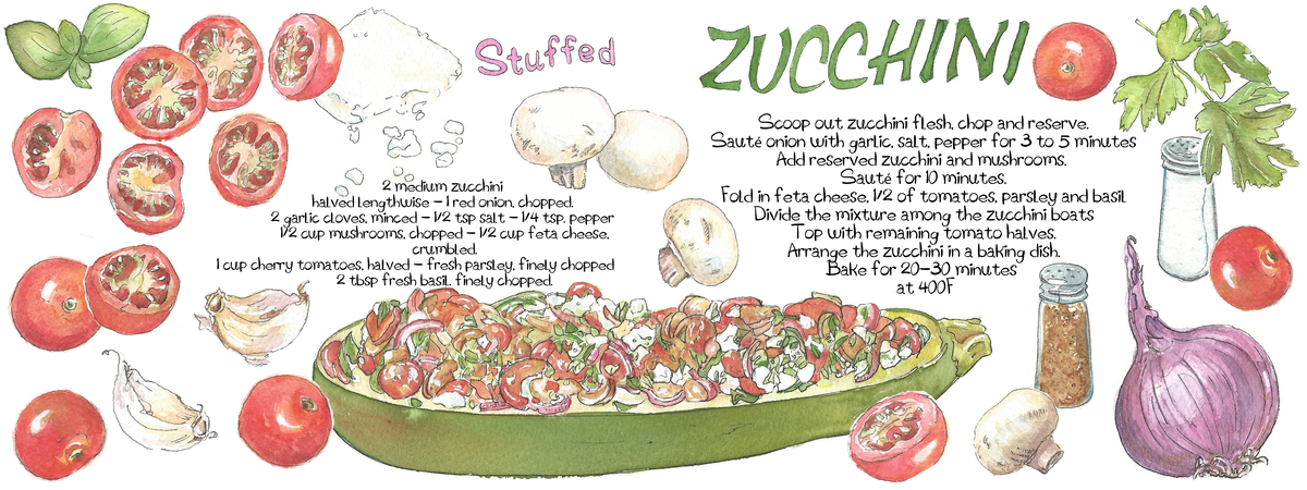 Stuffed Zucchini by Suzanne de Nies