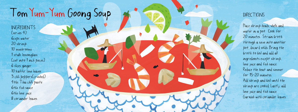 Tom Yum-Yum Goong Soup by AW Illustrations
