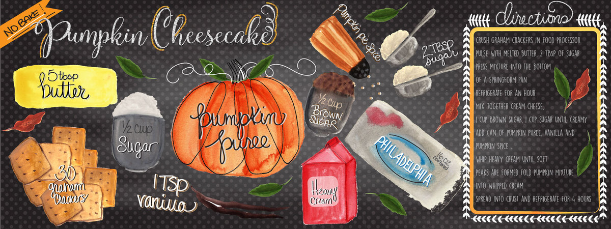 Pumpkin Cheesecake by Shelley Seguinot Food illustration