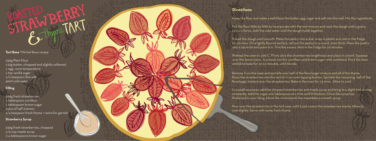 Roasted Strawberry & Thyme Tart by Sonja Lee