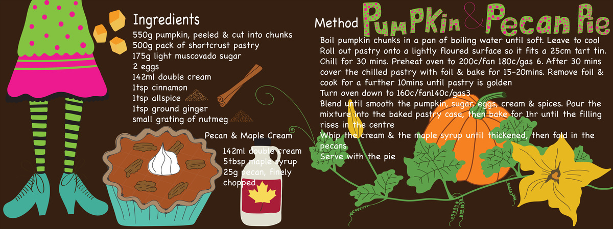 Pumpkin and Pecan Pie by Sarah Wild