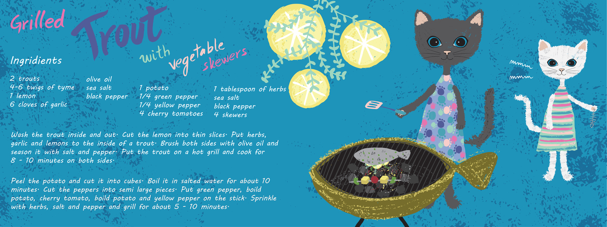 Grilled Trout with vegetable skewers by Metka Hiti