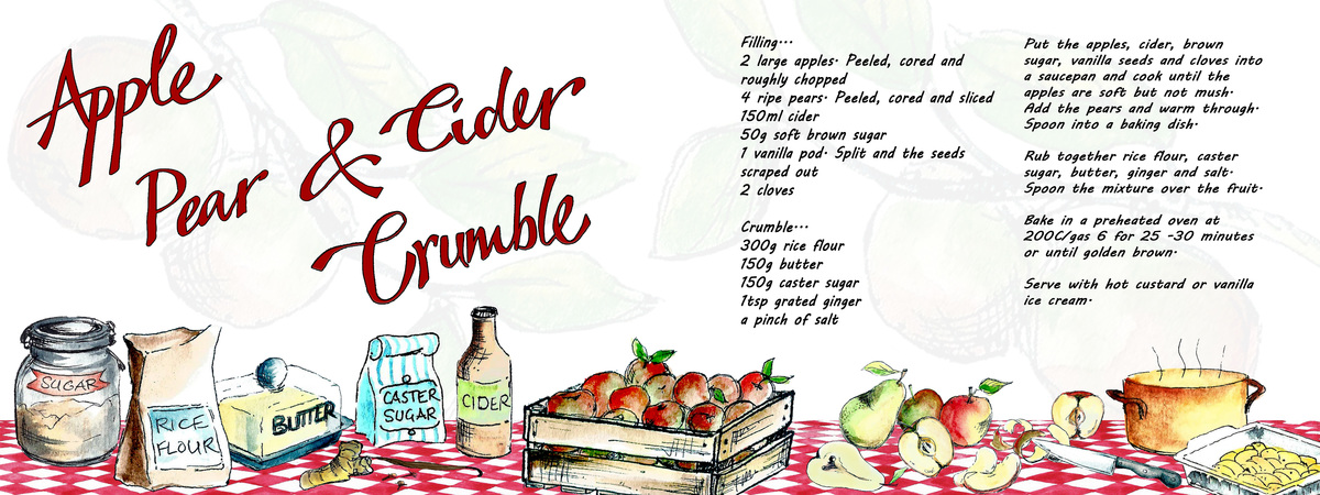 Gluten free apple, pear and cider crumble by Veronica Joslyn
