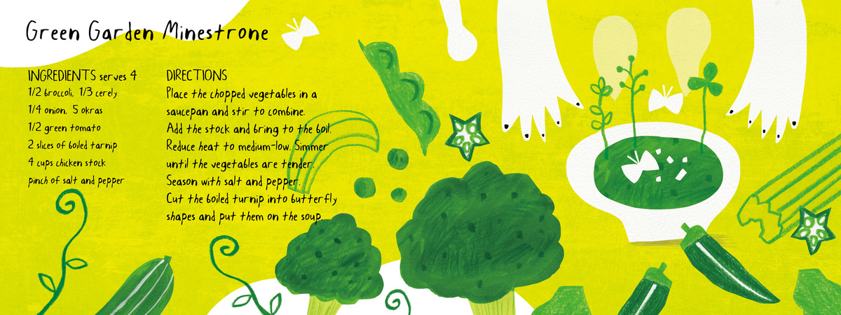 Green Garden Minestrone by AW Illustrations