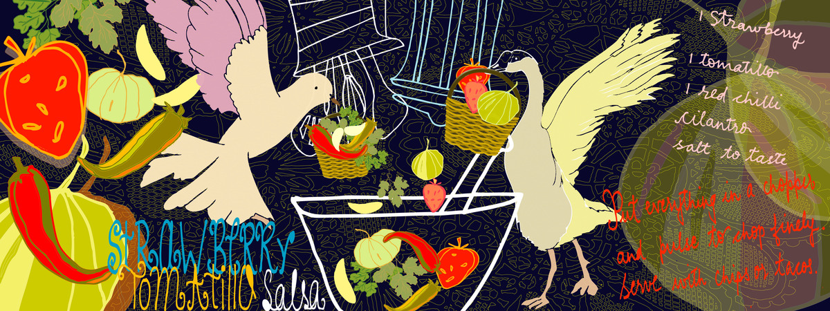 Strawberry Tomatillo Salsa by Ismat Shahid