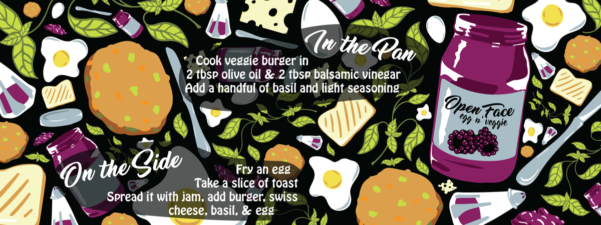 The Open Face, Egg & Veggie by Olivia Saunders Theydrawandcook