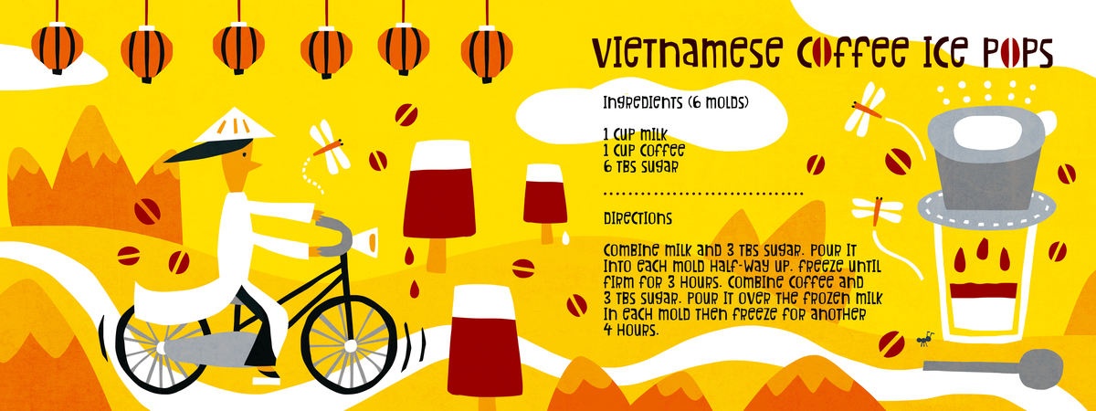 Vietnamese Coffee Ice Pops by AW Illustrations Vietnamese coffee