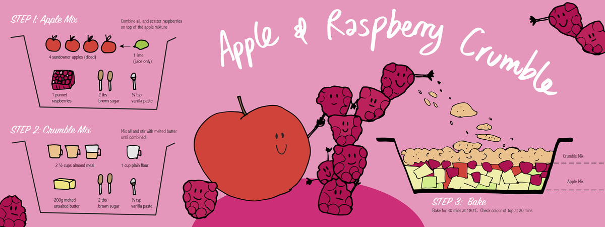 Apple and Raspberry Crumble by Yen Trinh Crumble 01 01