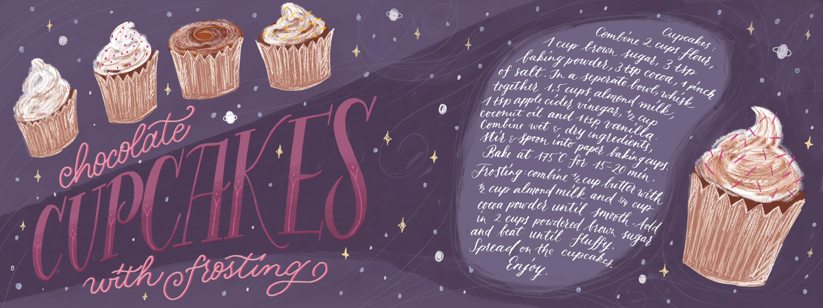 Chocolate cupcakes with frosting by Julia Bausenhardt