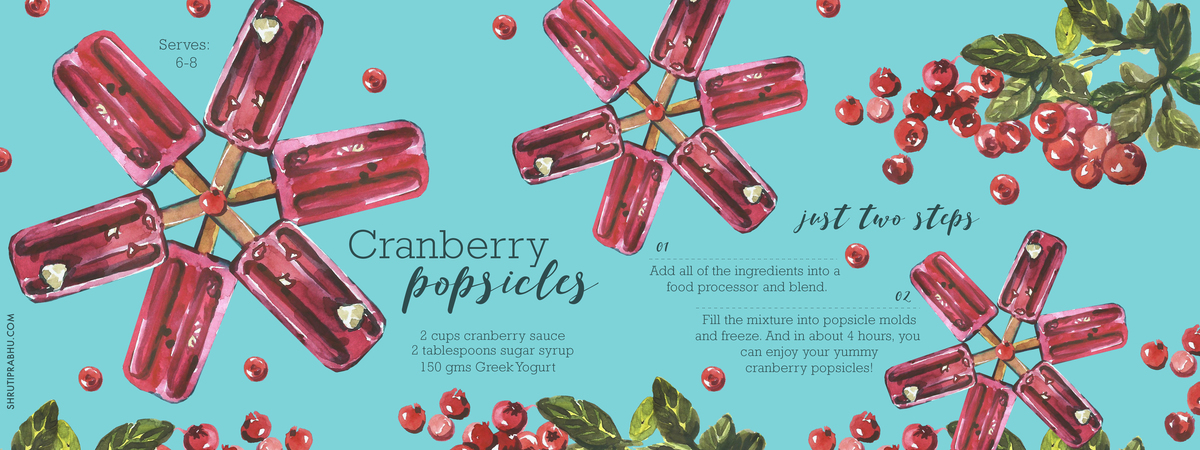 Cranberry Popsicles by Shruti Prabhu