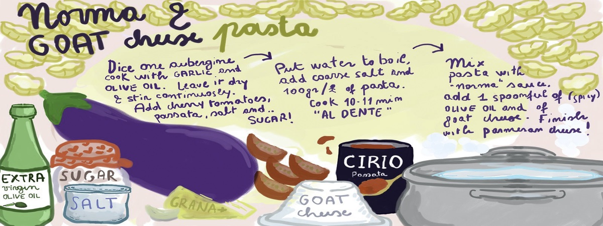 Norma and goat cheese pasta by Sofia Fiorentini