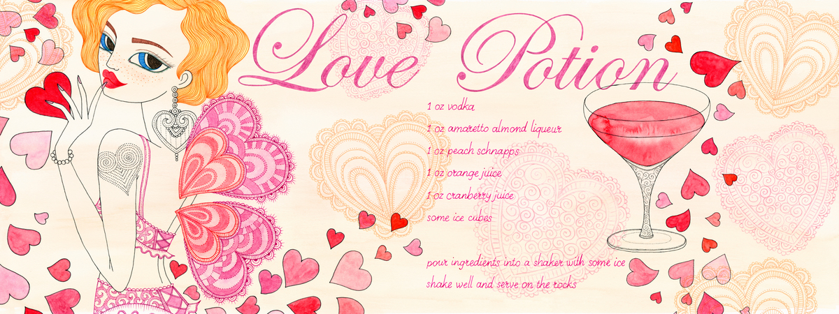 Love Potion Cocktail by Mariya Paskovsky Illustration