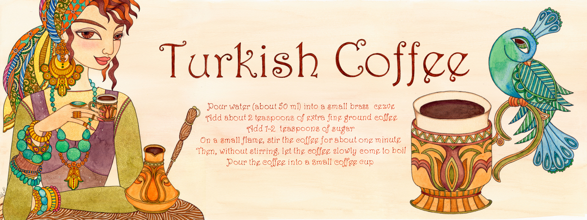 Turkish Coffee by Mariya Paskovsky Illustration Turkish coffee