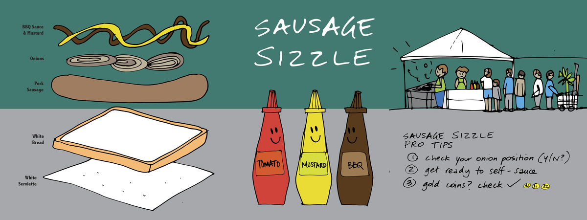 Aussie Sausage Sizzle by Yen Trinh