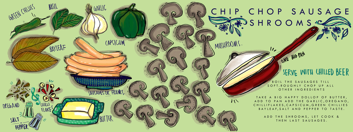 Chip Chop sausage shrooms by Satyaprita Gaekwad