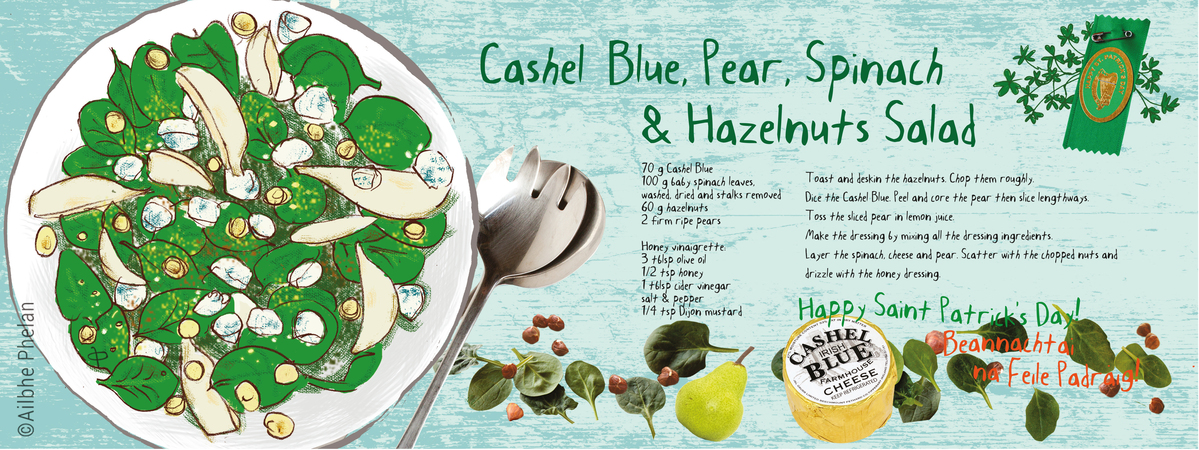A Green Irish Salad: Cashel Blue, Pear Spinach & Hazelnuts by Ailbhe Phelan Tdac cashel blue pear spinach hazelnuts