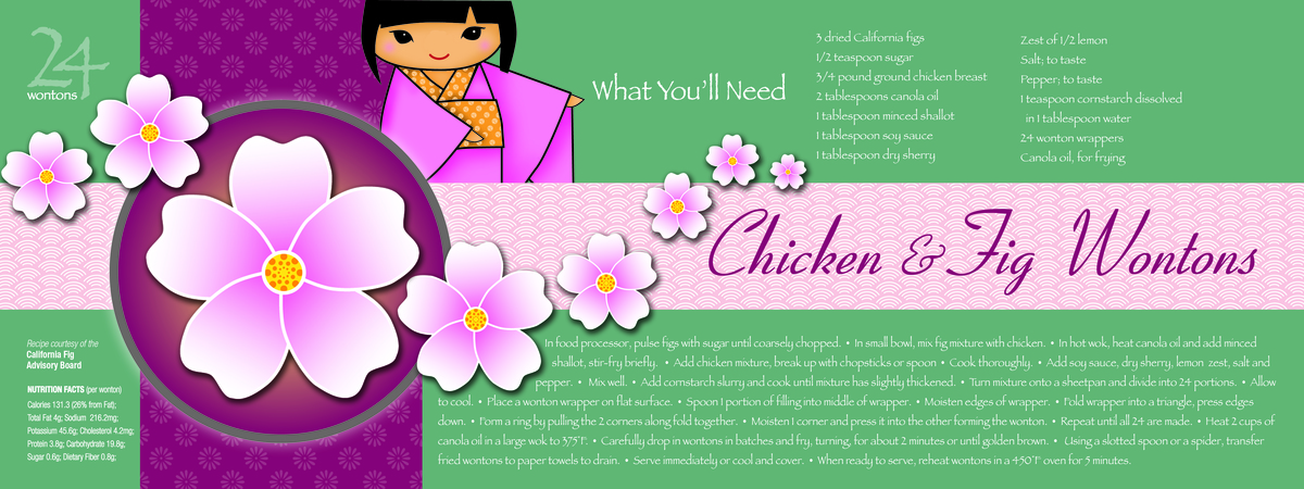 Chicken & Fig Wontons by Michelle Tomm