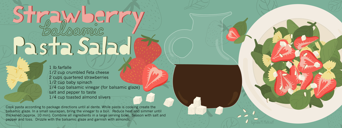 Strawberry Balsamic Pasta Salad by Lynda M. Metcalf