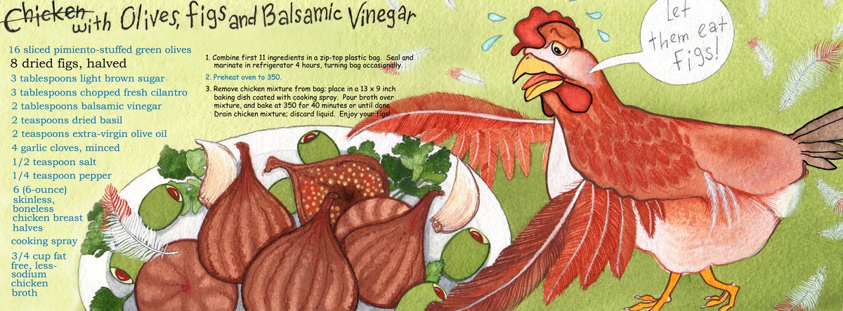 Chicken with Olives, Figs and Balsamic Vinegar by Sharon Wagner