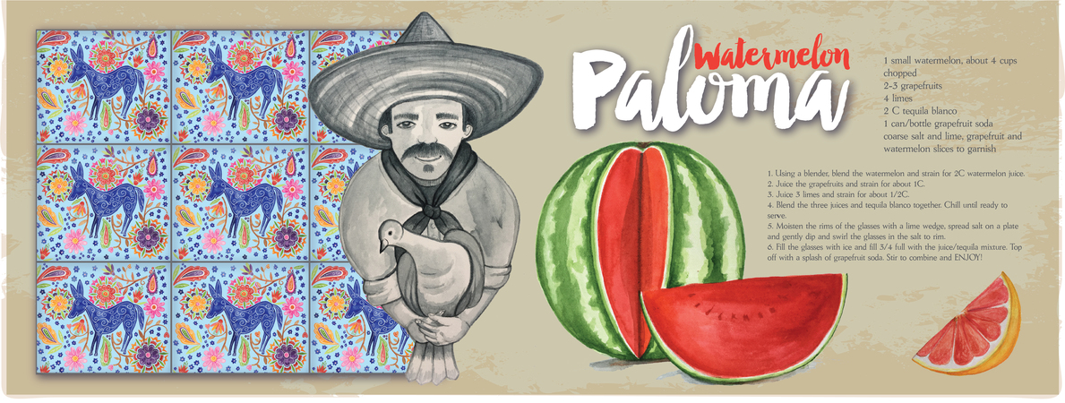 Watermelon Paloma (Dove in Spanish) by Kathy-O