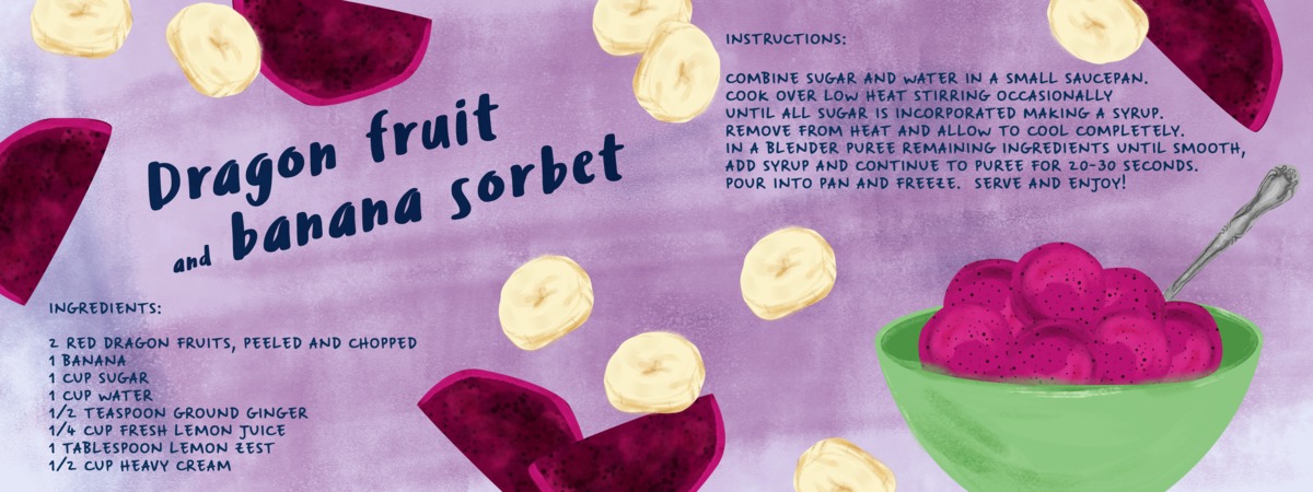 Dragon fruit and banana sorbet by Marta Topolska