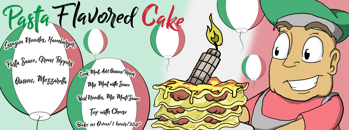 Pasta Flavored Cake (Lasagna) by John Morrow Drawandcook