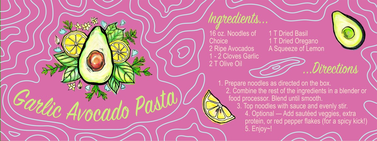 Garlic Avocado Pasta by Sarah Schlup