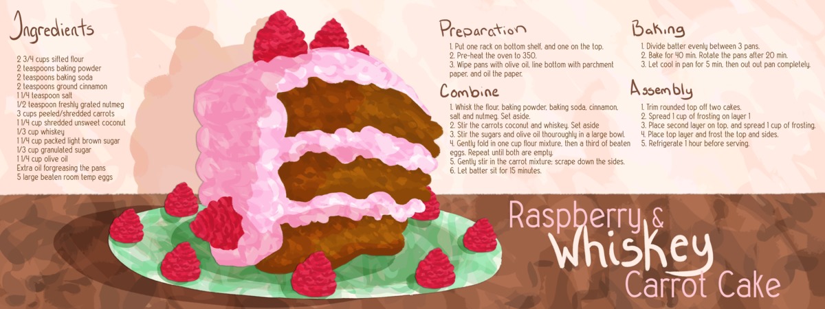 Raspberry & Whiskey Carrot Cake by Amber Kelly A rettberg recipeproject