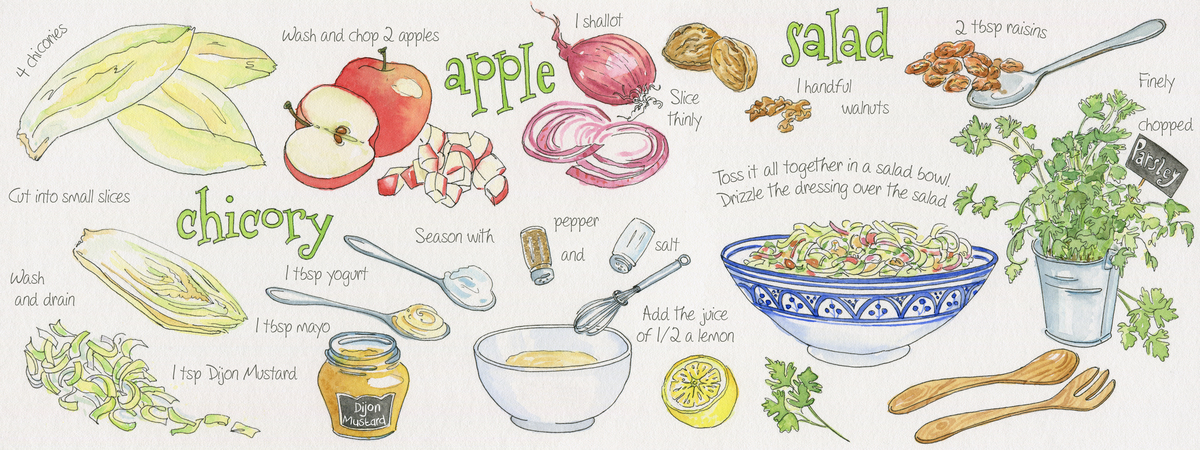 Chicory Apple Salad by Suzanne de Nies