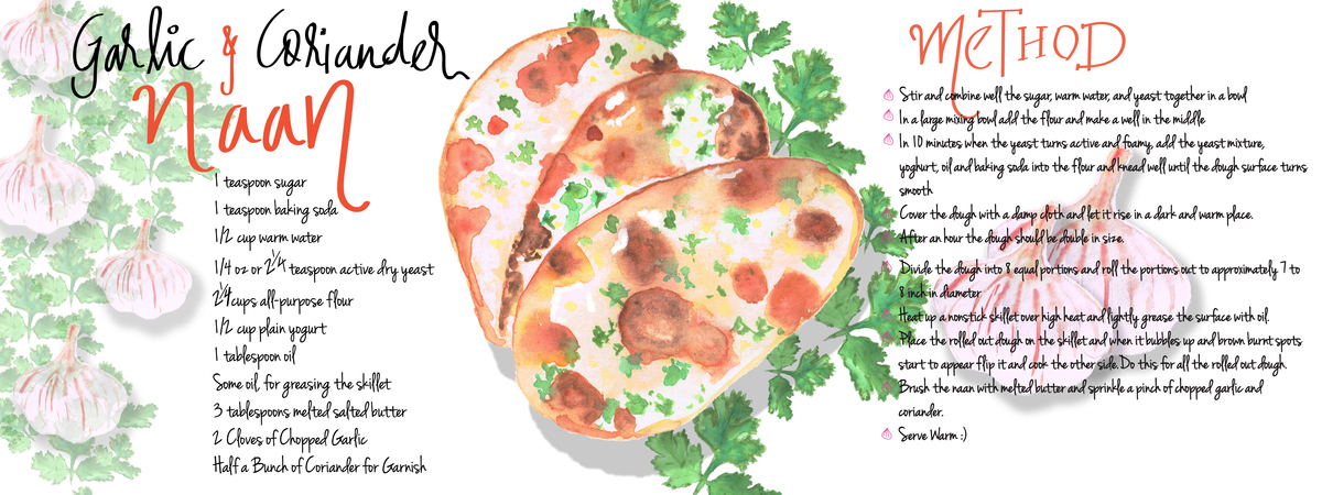 Garlic and Coriander Naan Bread by Richa Kumar