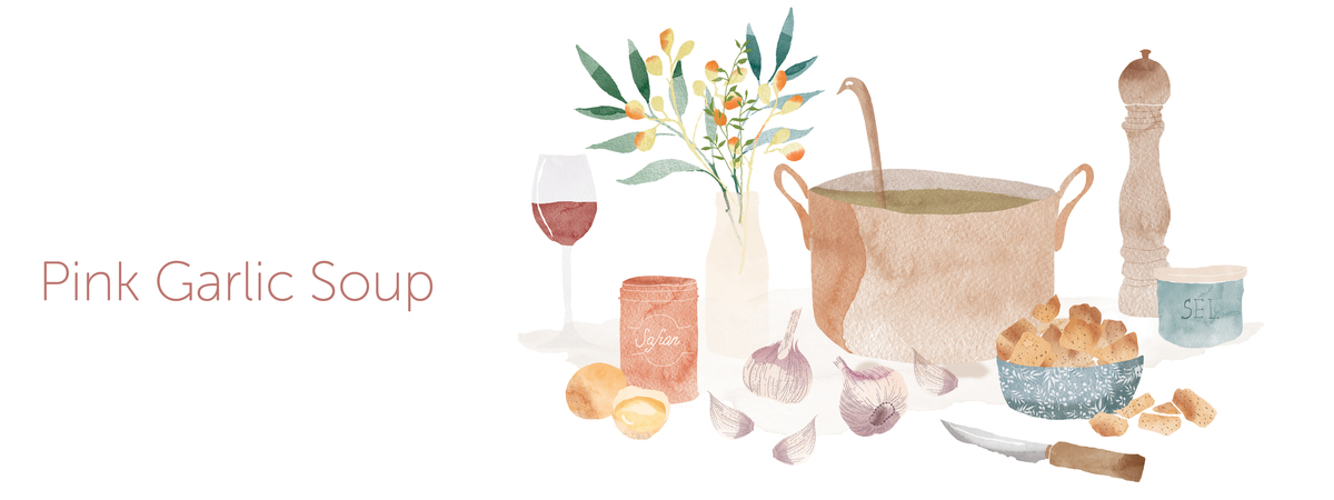 Pink garlic Soup by Catherine Cordasco Ttdc