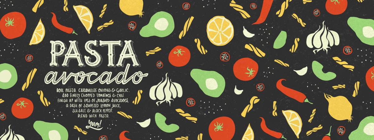 Pasta avocado by Josephine Skapare