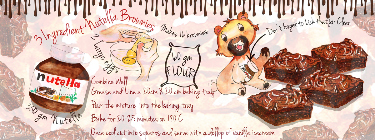 Three Ingredient Nutella Brownie by Richa Kumar