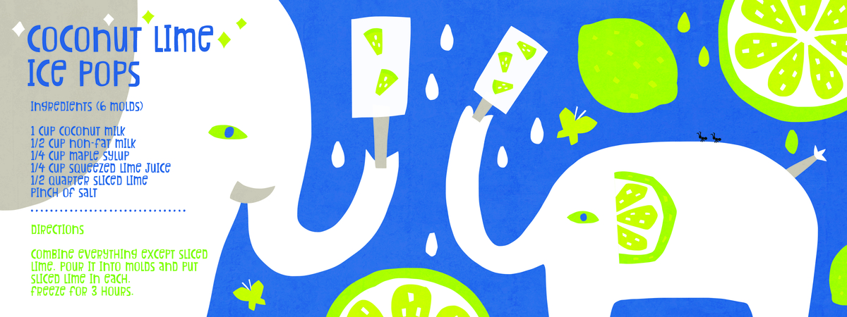Coconut Lime Ice Pops by AW Illustrations Elephant