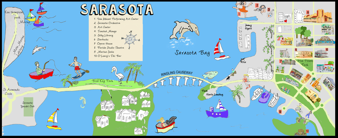 Sarasota, Florida by Faith Neuse Reynolds Sarasota map