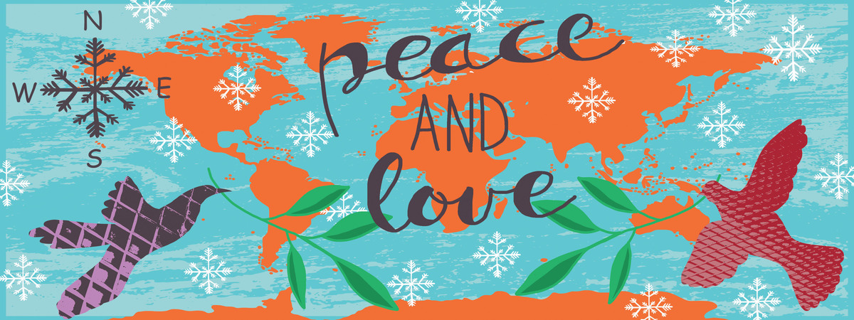 Peace and Love by Sharon Gayhart Map peace and love all over the world