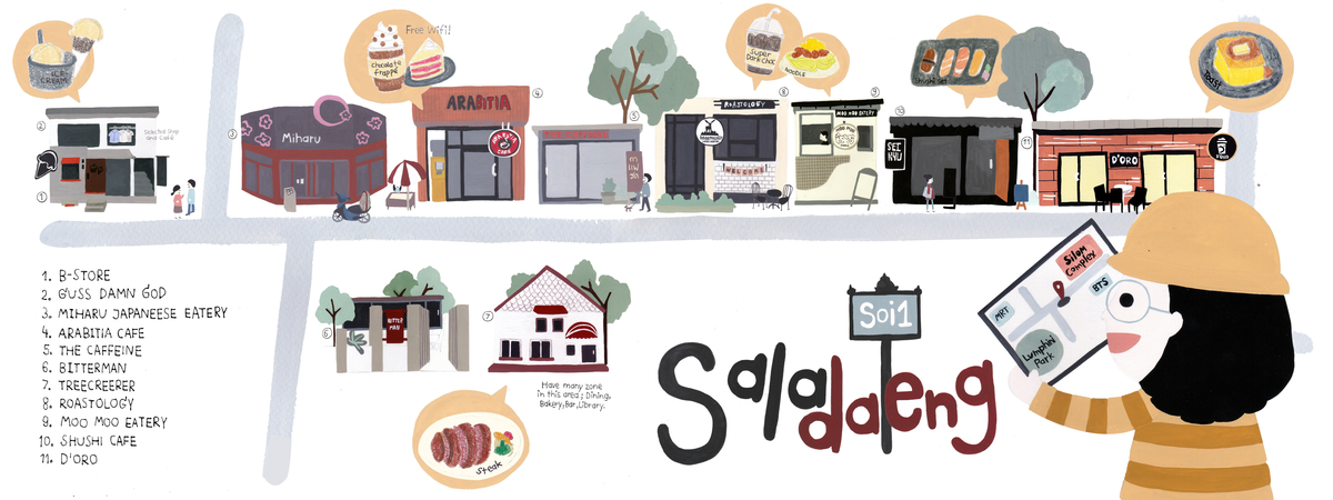 Let's eat in Saladaeng Soi1 in Bangkok, Thailand by Titaree Arunaveja