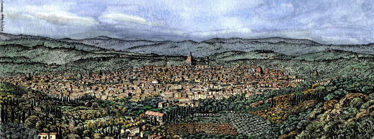 Aerial view of Florence, Italy by Giovanni Cera